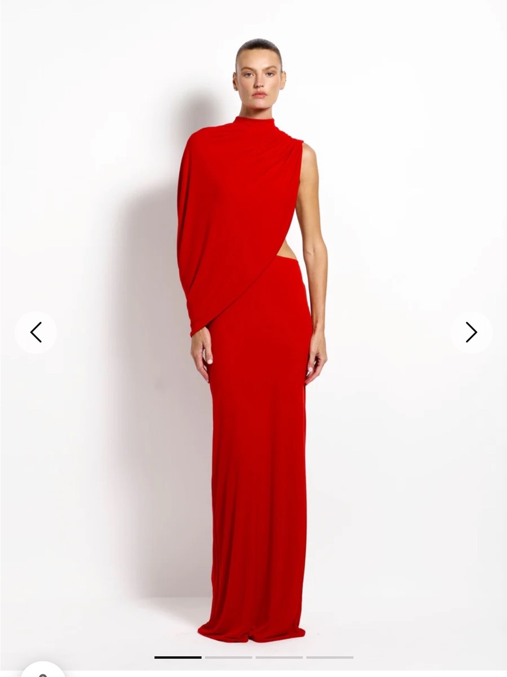 Effie Kats Red One-Shoulder Draped Evening Gown size XS never worn tags attached